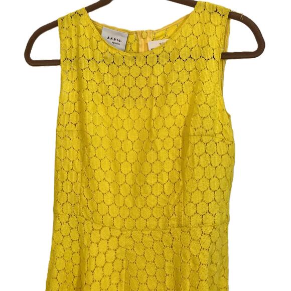 Akris Punto Dot Lace Sleeveless Midi Dress Size 6 US in Limone NWT - No Belt - Picture 4 of 8